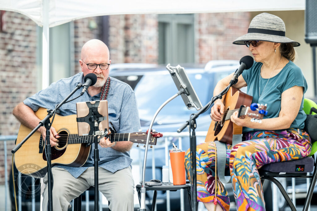 Performers on the Johnson Street Music Stage.