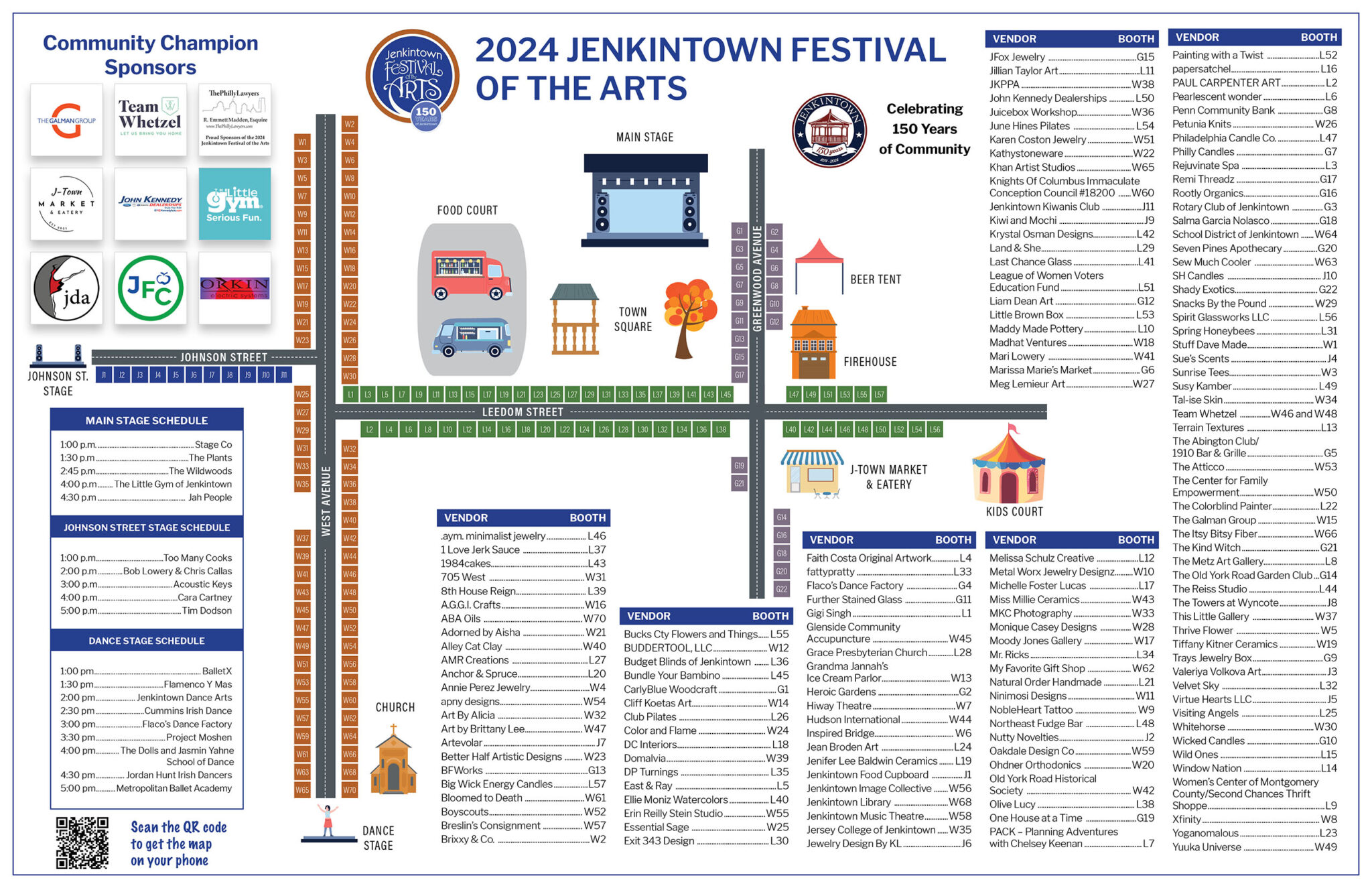 Map of 2024 Festival of the Arts in Jenkintown.